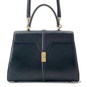 Celine handbag Seize leather shoulder bag black